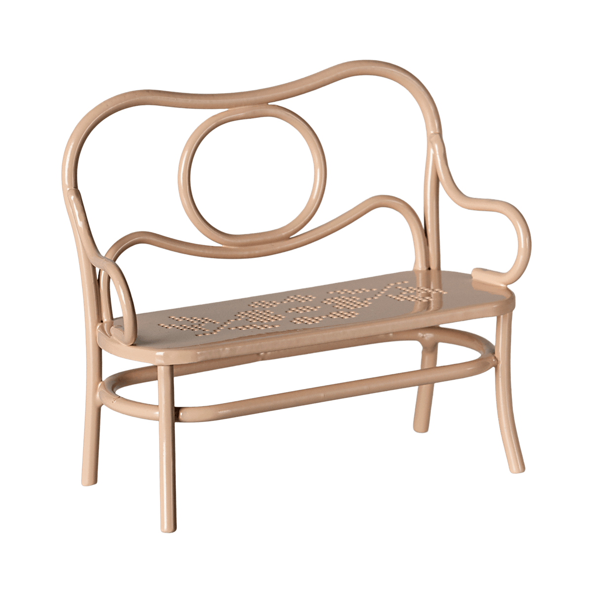 Coffee Table and Bench Set, Light Pink, Topo