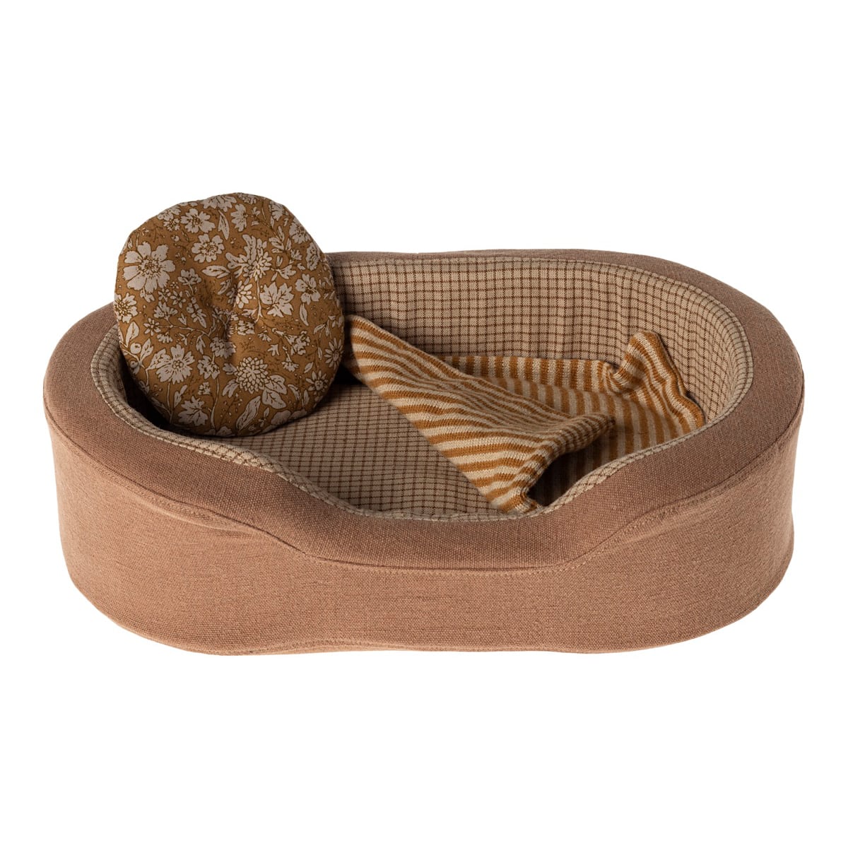 Small Plush Toy Basket, Brown