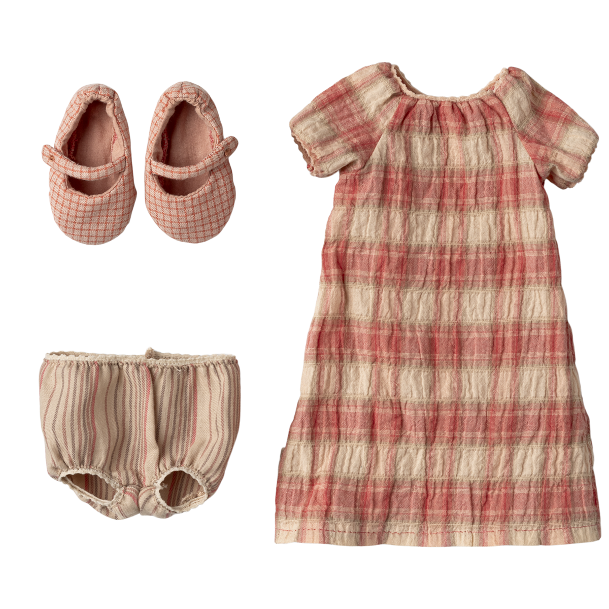 Rabbit Clothes, Size 3 - Checkered Dress