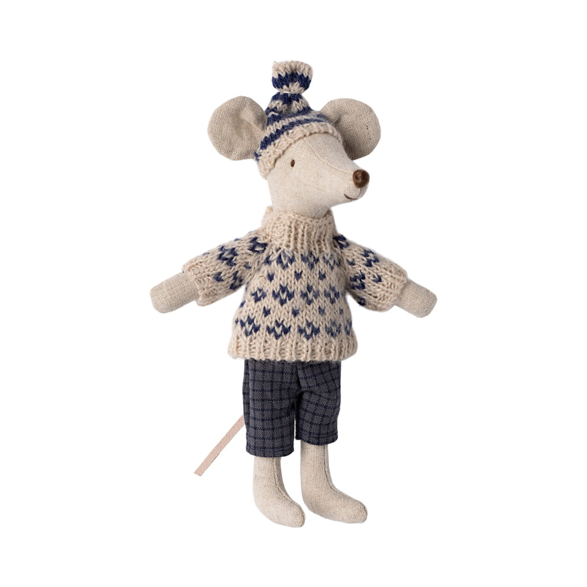 Winter Mouse with Skis, Dad - Blue