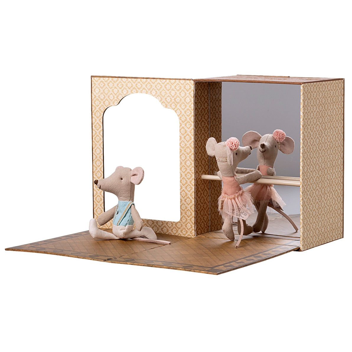 Ballet mice in dance studio, Little sister and brother