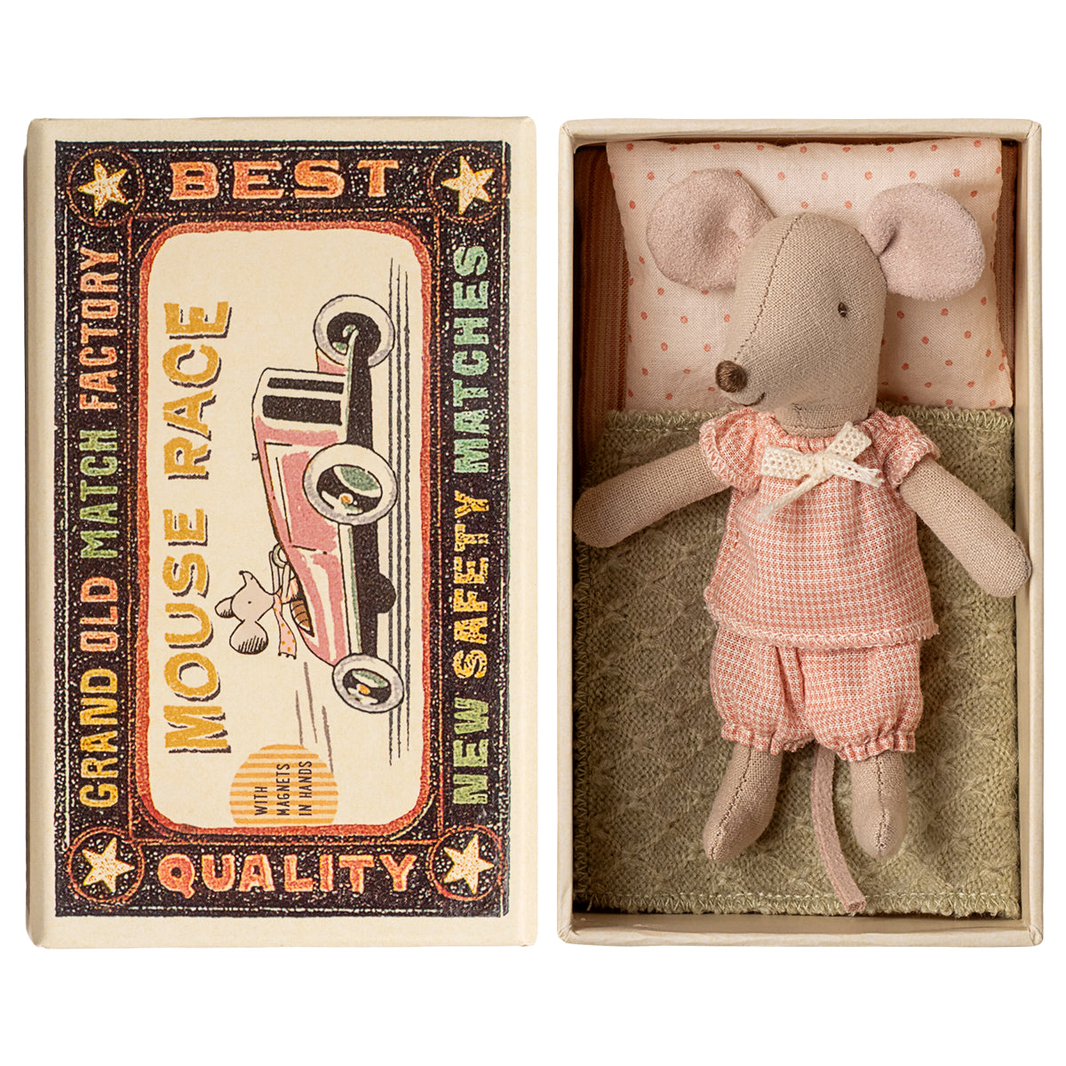 Little sister mouse in matchbox