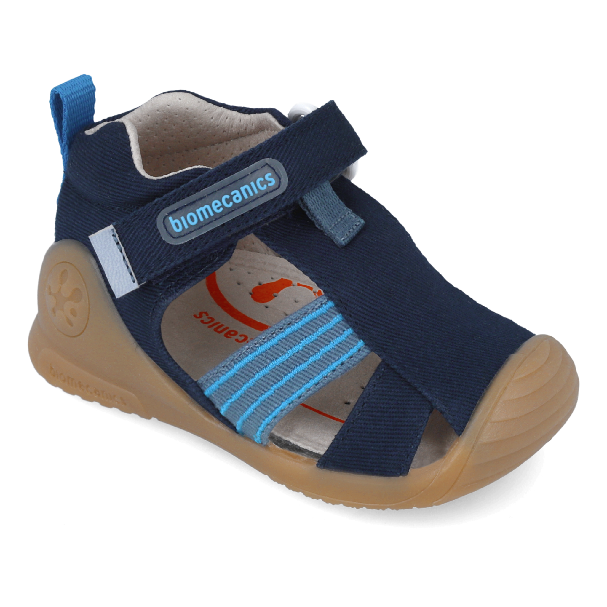 First steps sandals in fabric, Navy blue