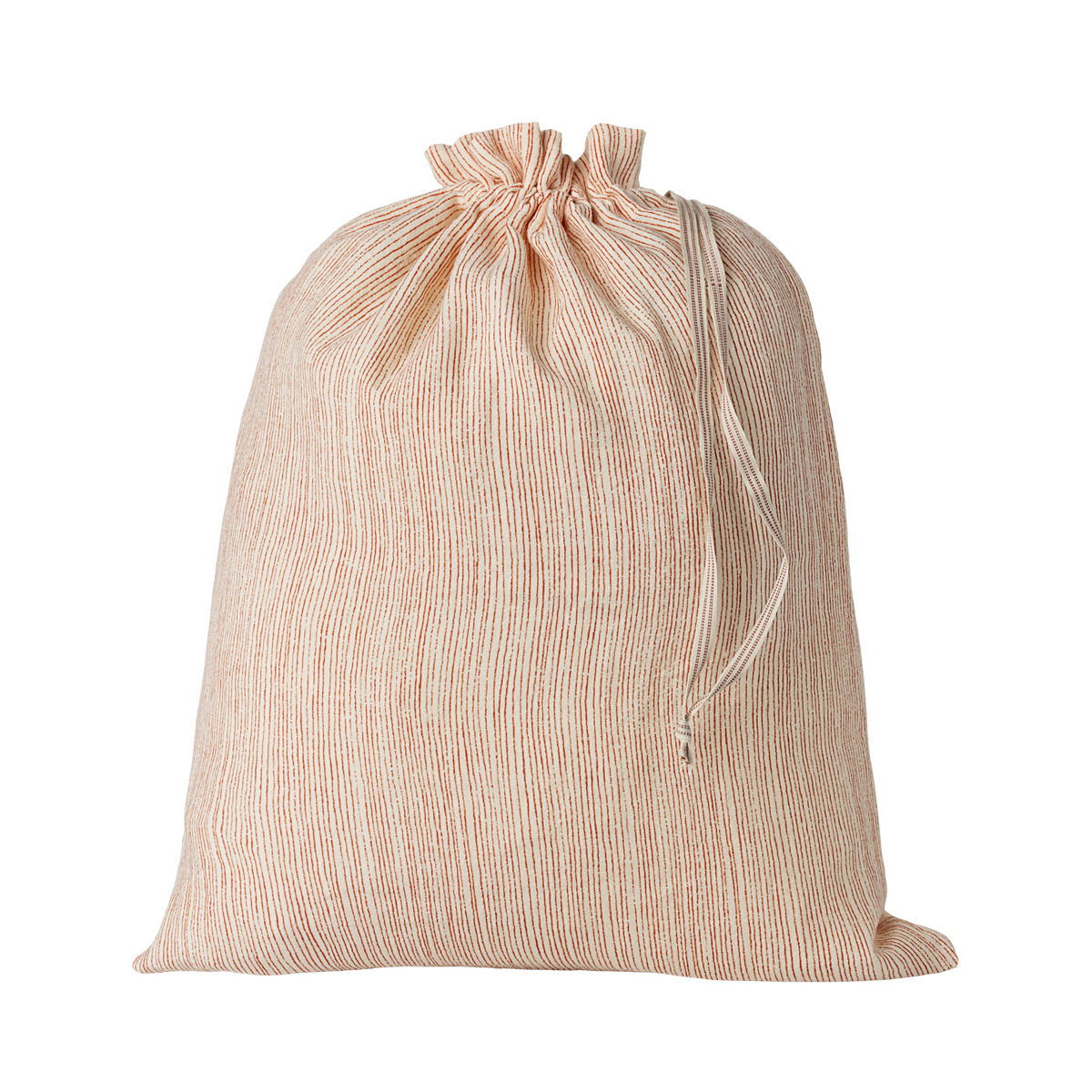 Sacchetto in stoffa righe Bianco/Rosso, 37x30cm
