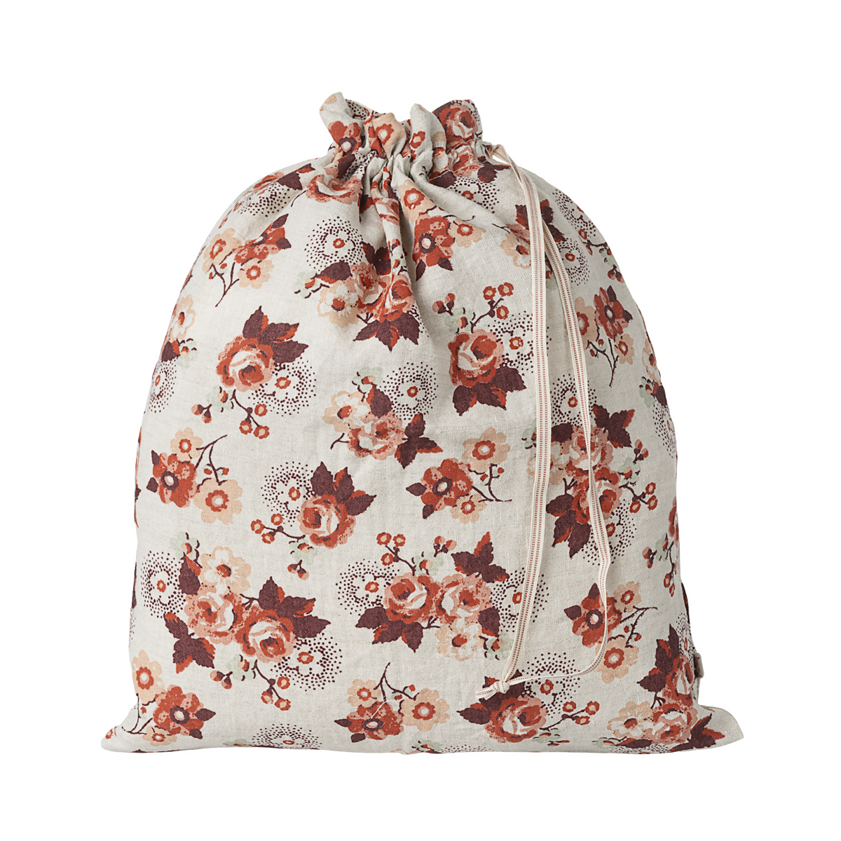 Fabric bag with roses flowers, 37x30cm