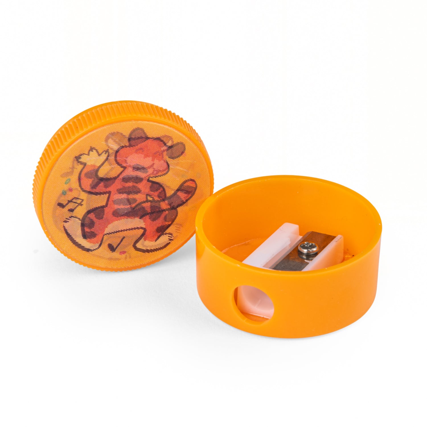 Orange lenticular pencil sharpener