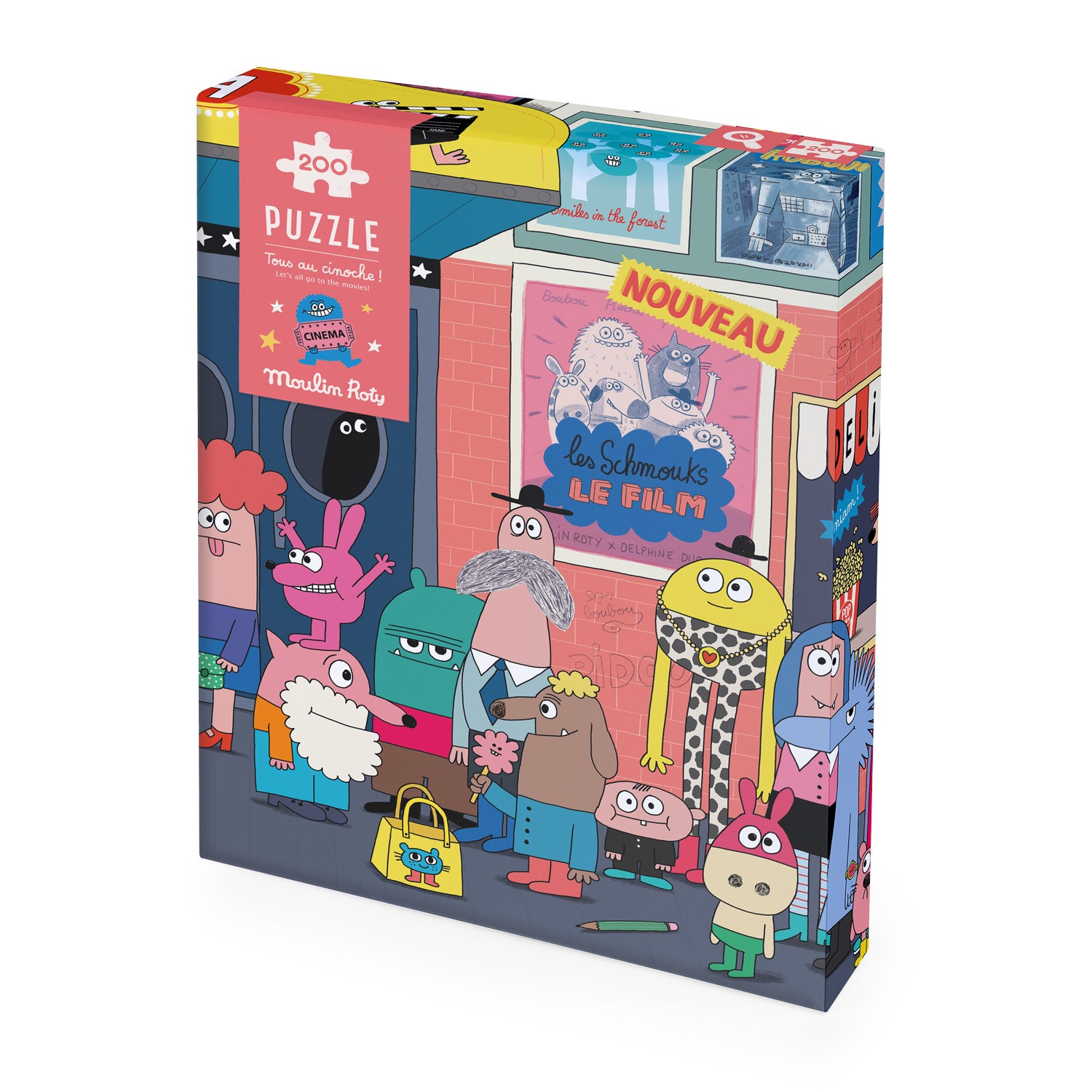 Moulin Roty | Puzzle Tutti al cinema, 200pz, Les Schmouks
