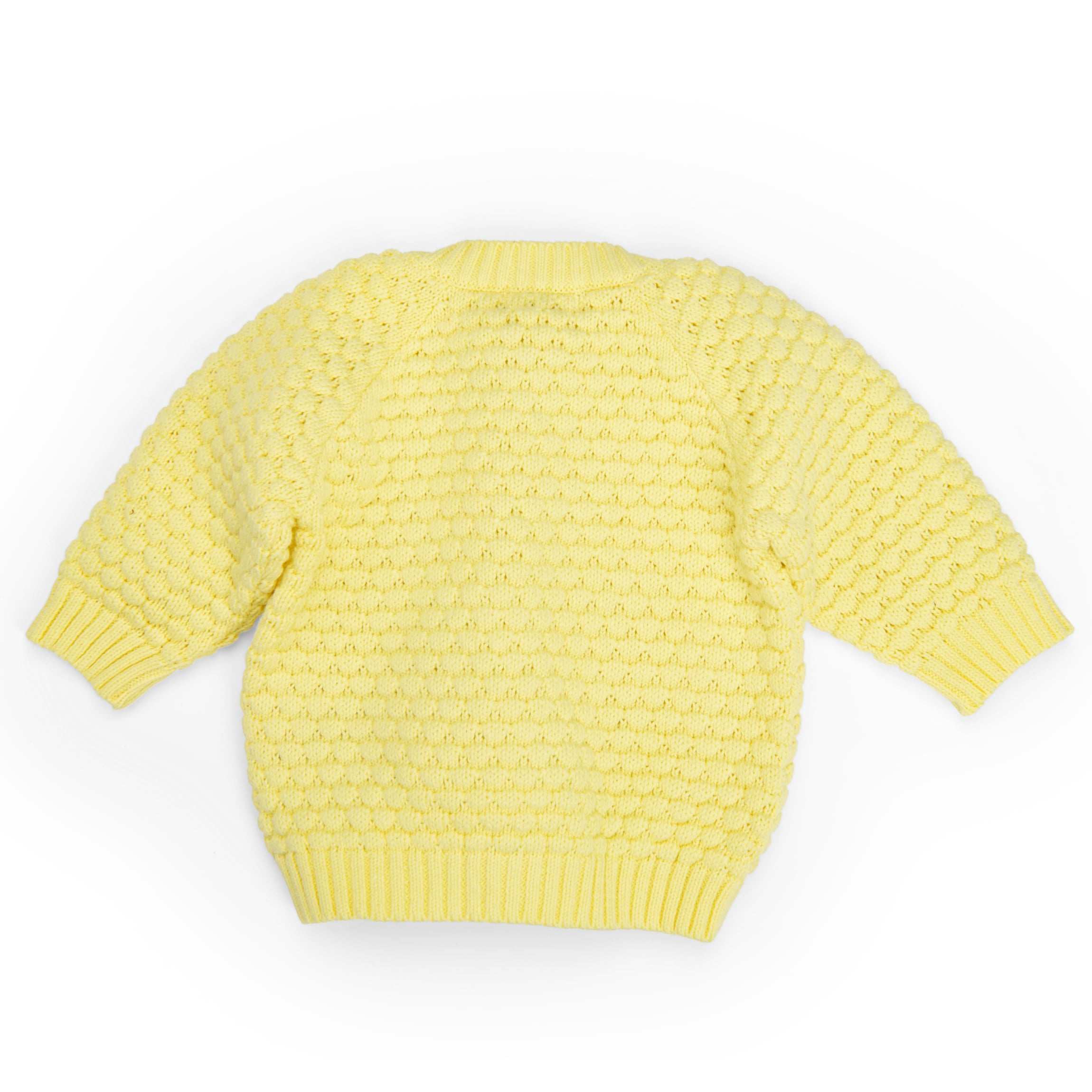 Yellow organic cotton knitted cardigan, Lumiere