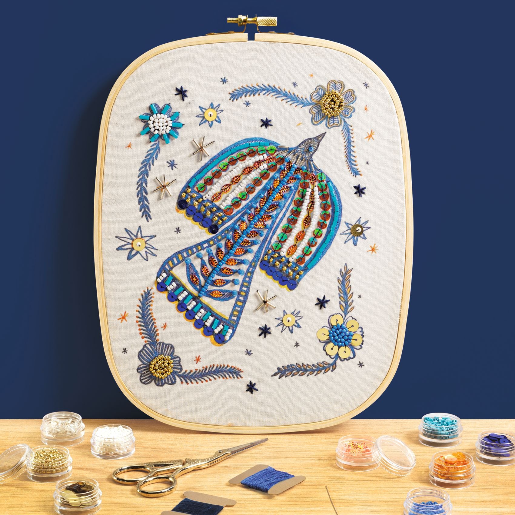 Perline Da Ricamo Fai-Da-Te Stampa Lupo Kit Da Ricamo Perline Animale Mezzopunto Kit Artigianale Kit Perline Fai Da Te Pittura 3D Arazzo Kit Punto Croce In Rilievo 40x50cm