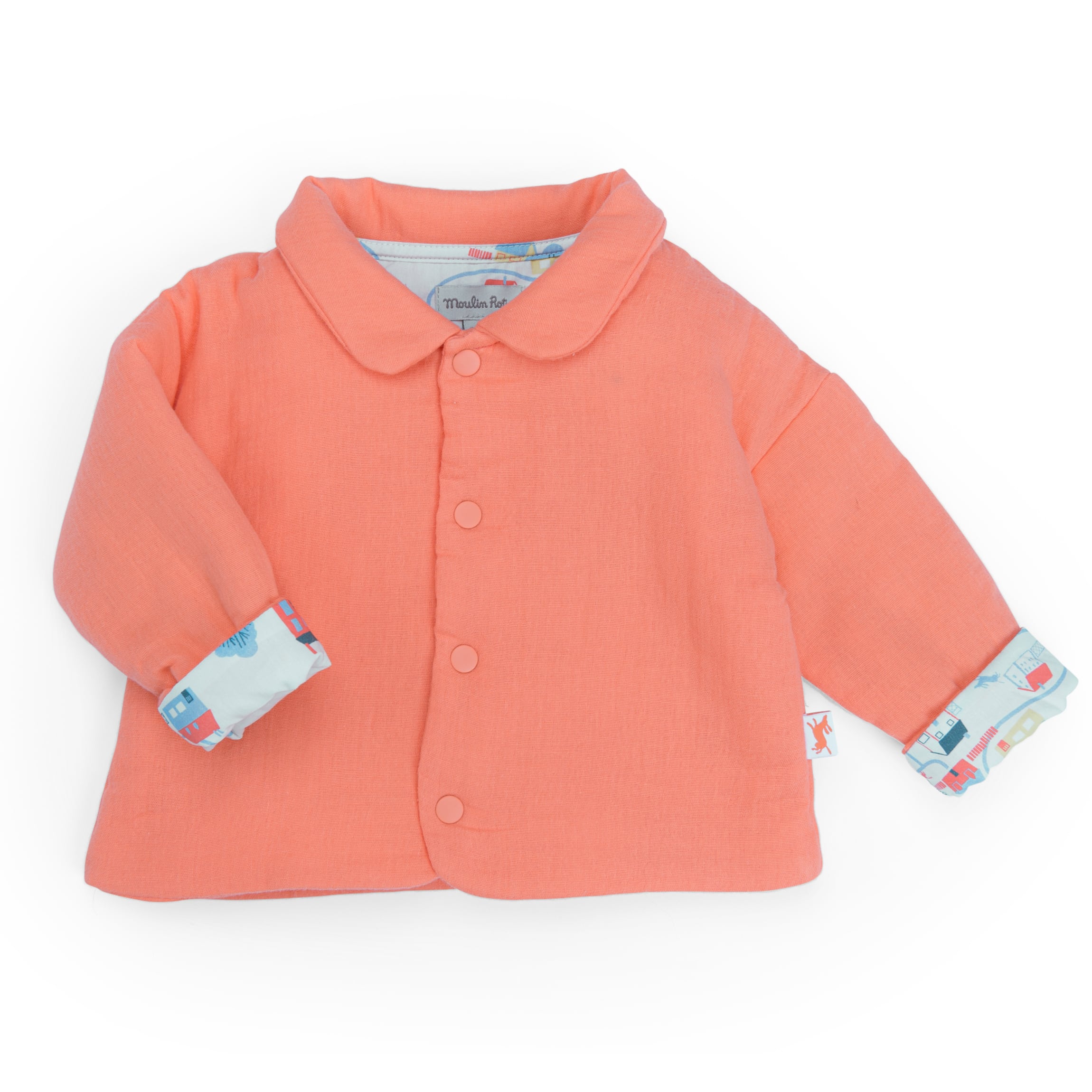 Coral Cotton Muslin Lightweight Jacket, Litchi