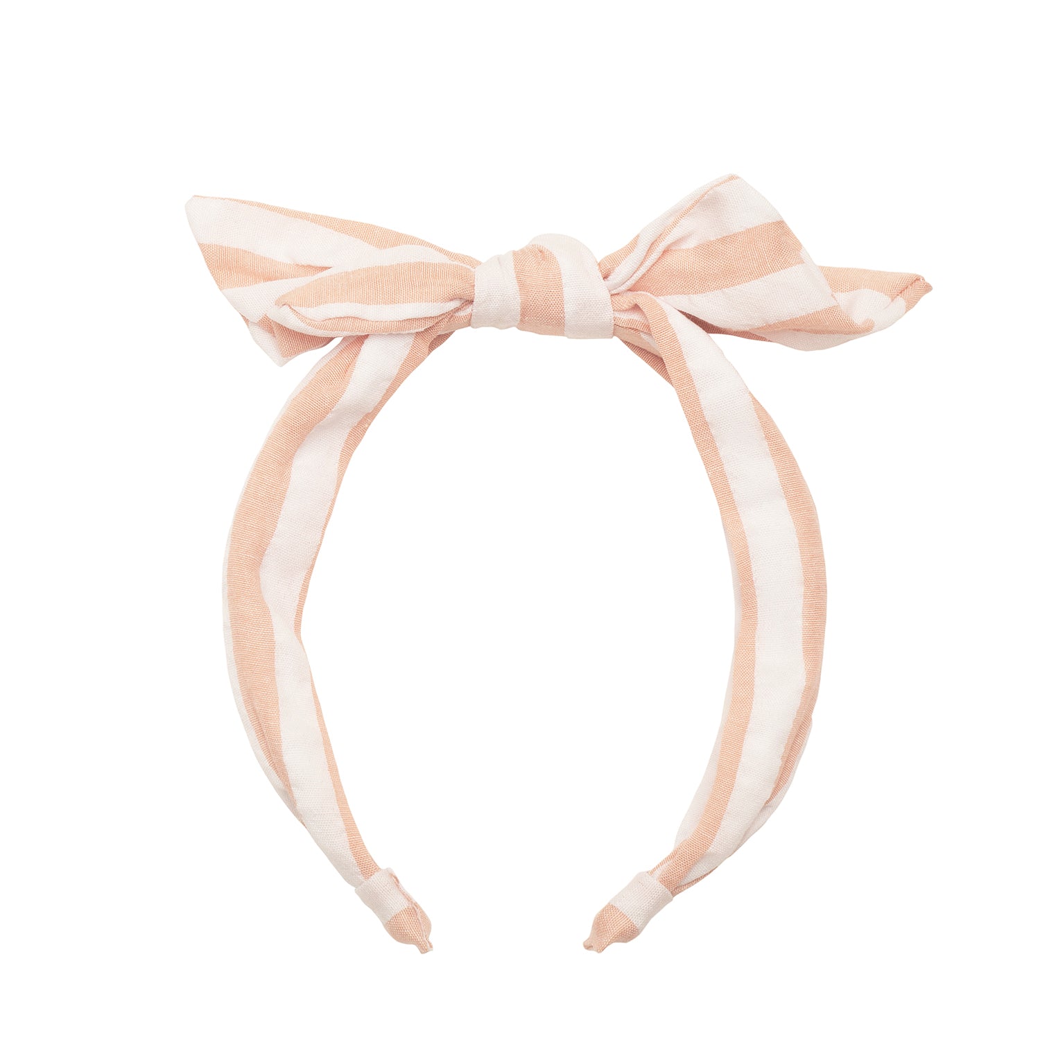 Pink Striped Bow Headband