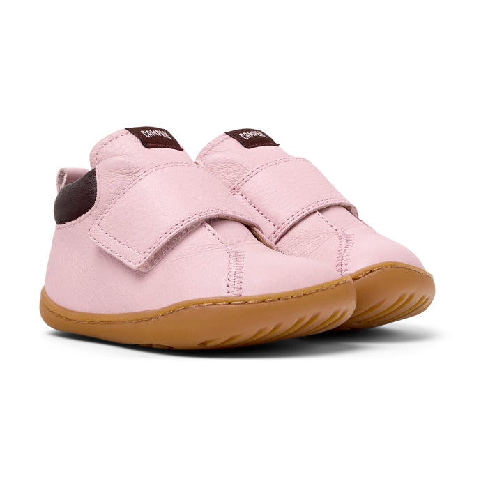 Pink leather ankle boots for kids