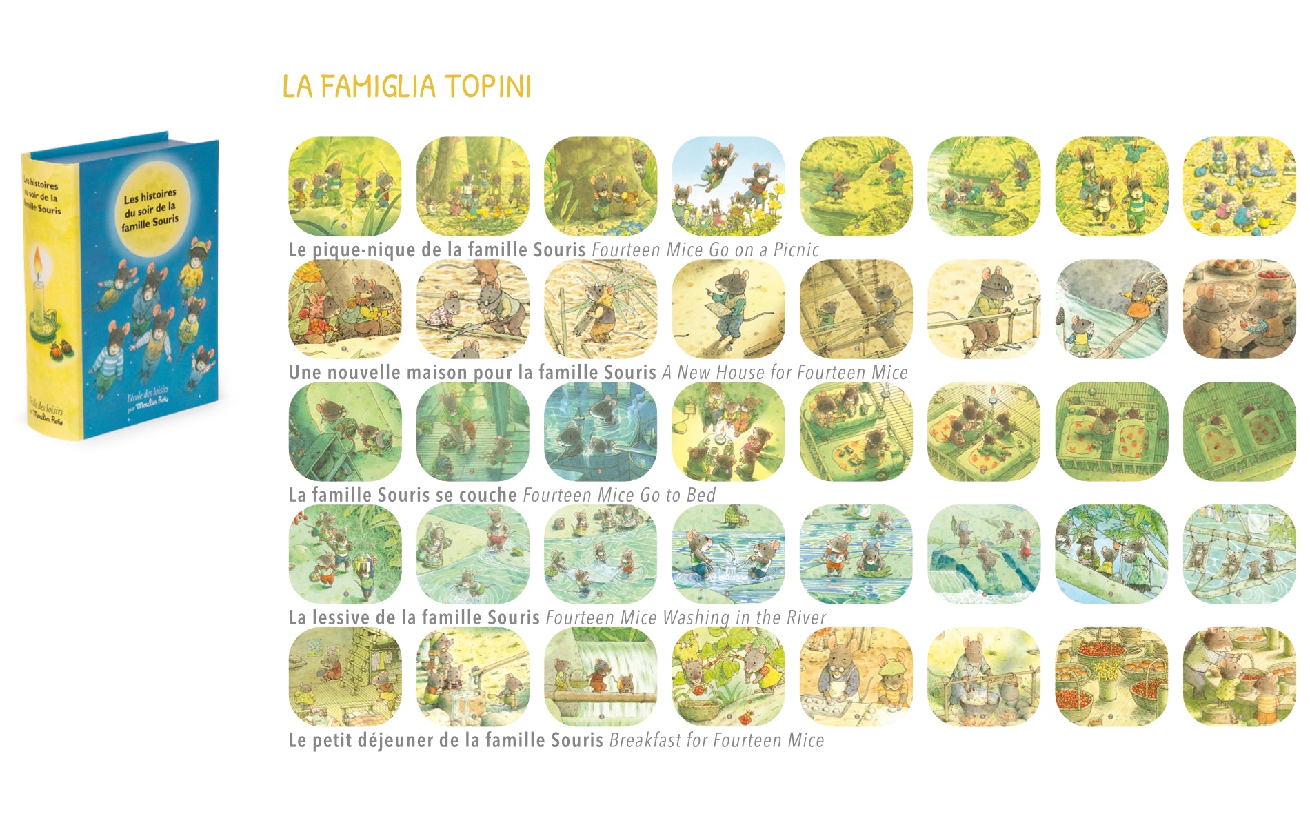 Lamp box set that projects stories, The mouse family