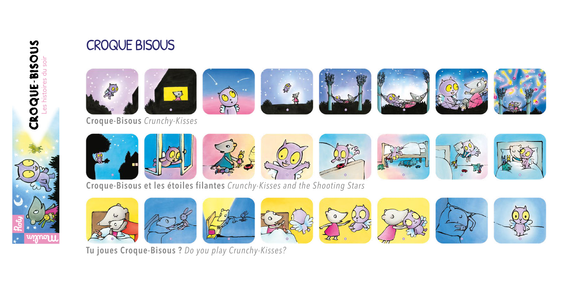 Box of 3 discs for lamp projecting stories, Croque-Bisous