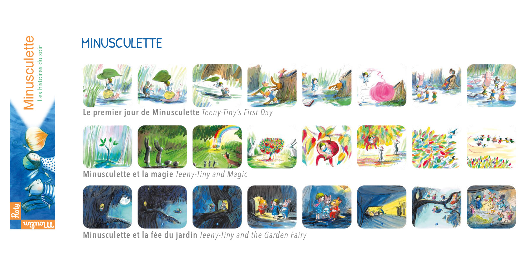 Box of 3 discs for lamp projecting stories, Minusculette