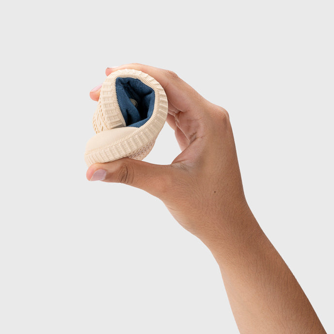 Open canvas shoes barefoot concept, Marino