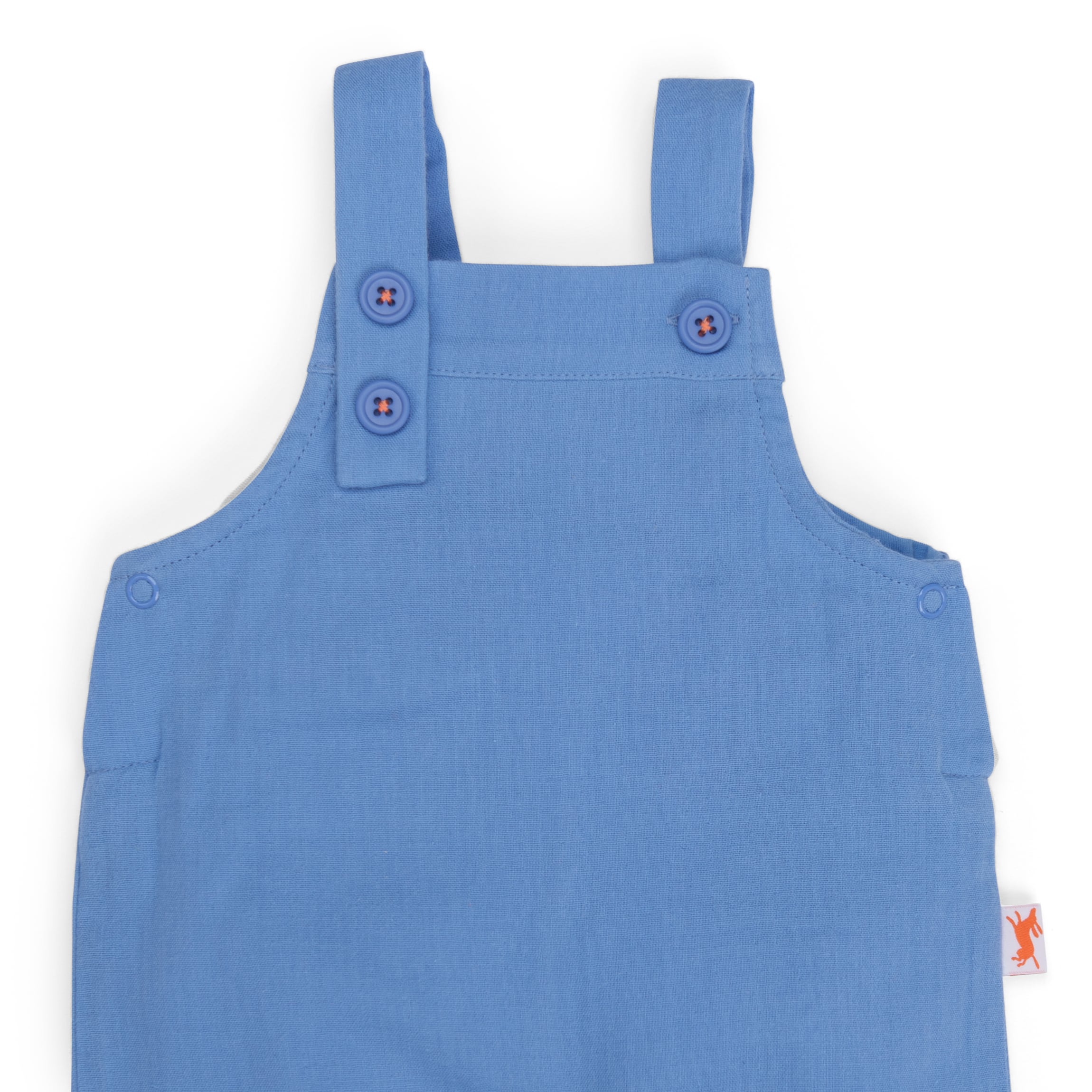 Blue Cotton Muslin Short Dungarees, Larry