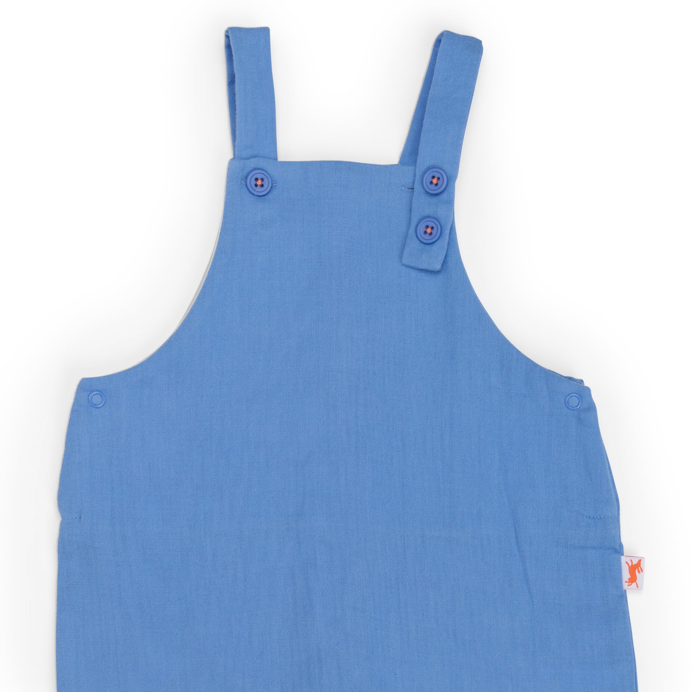 Blue cotton muslin overalls, Leandre
