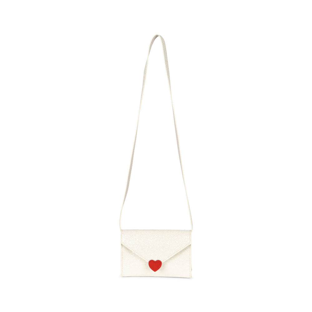 Borsa a tracolla con glitter, Cuore