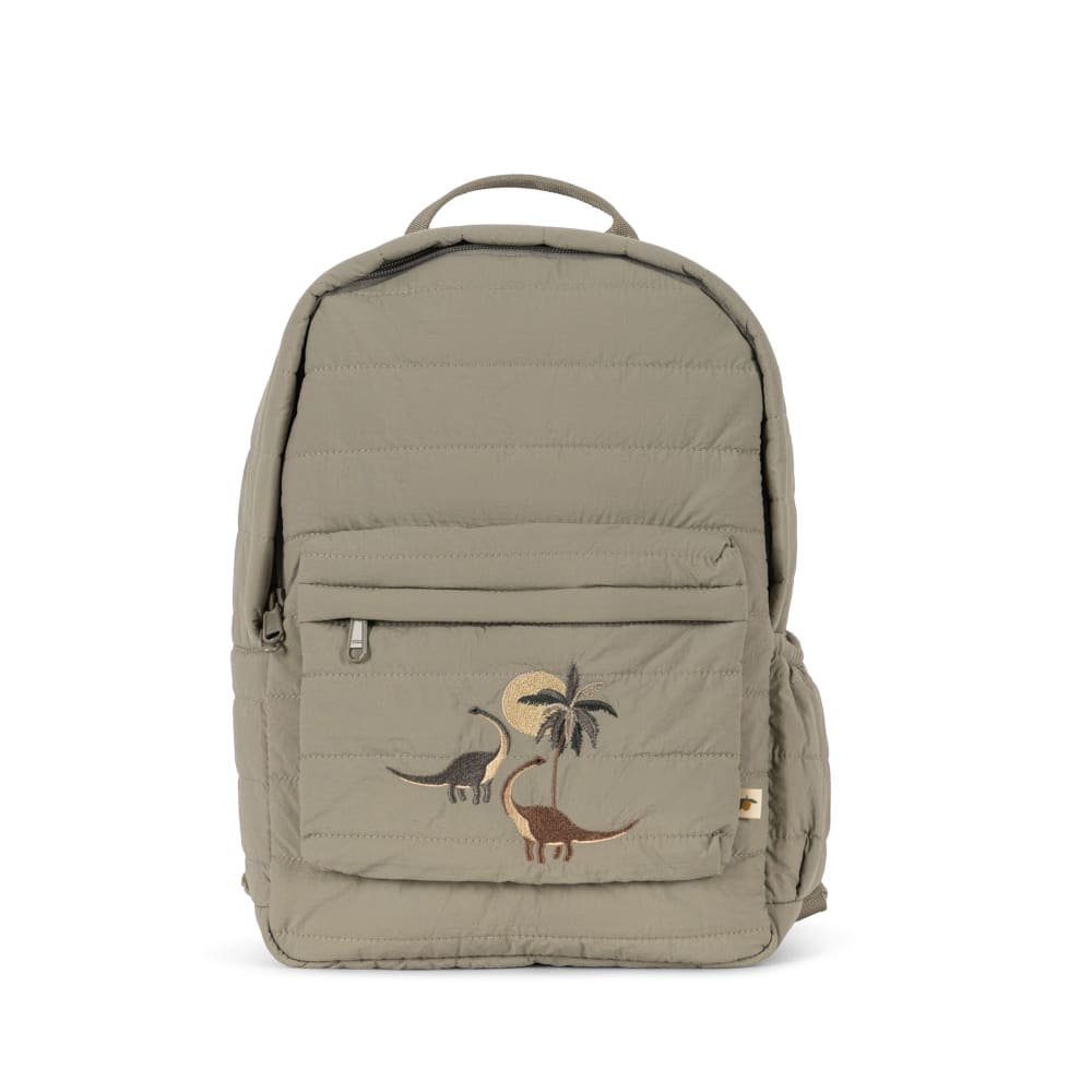 Water-repellent quilted backpack, Dinosaurs