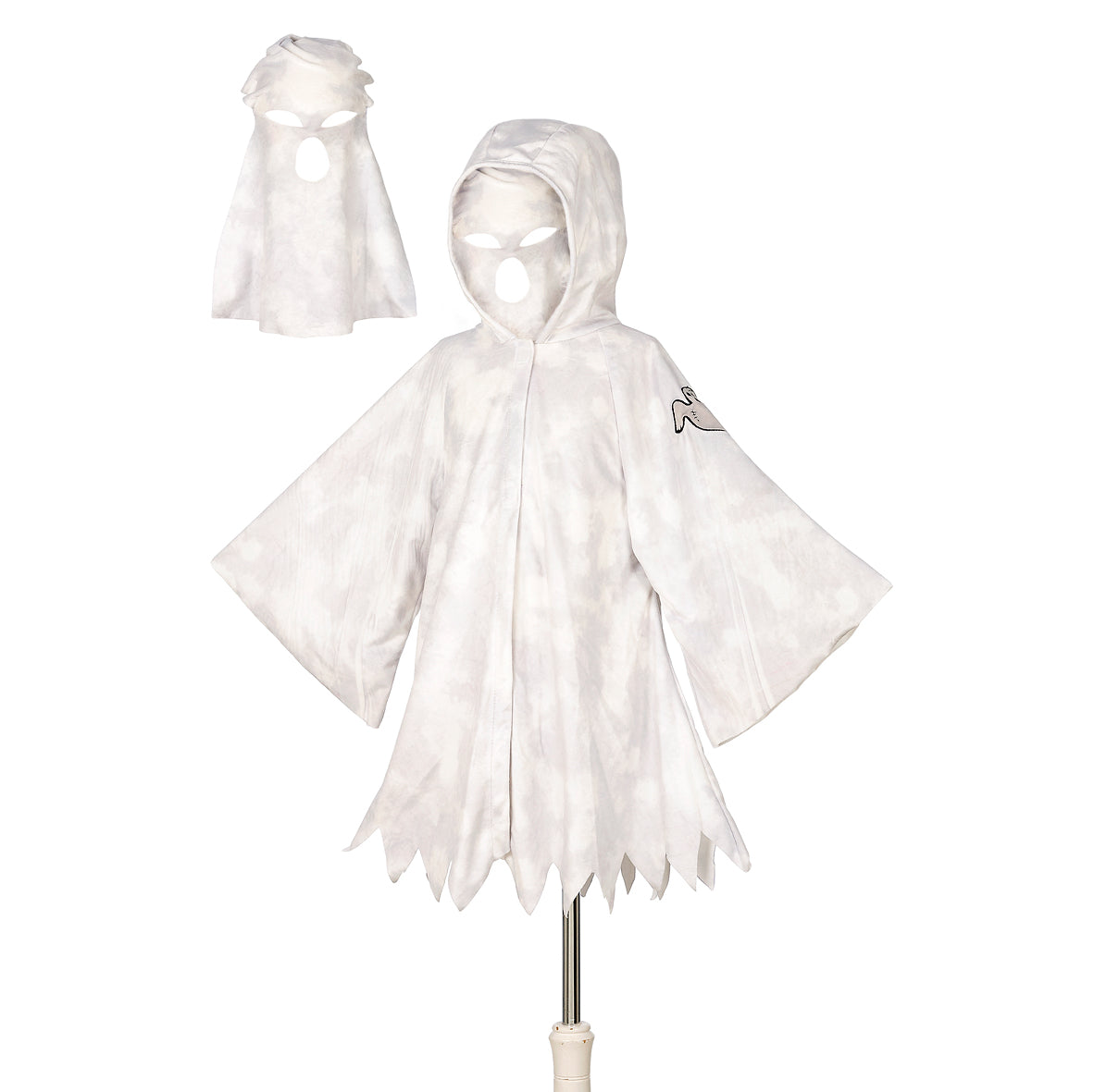 Costume Halloween Bambino Fantasma Con Mantello E Borsa Zucca - Vestito Per Bambini 5-12 Anni