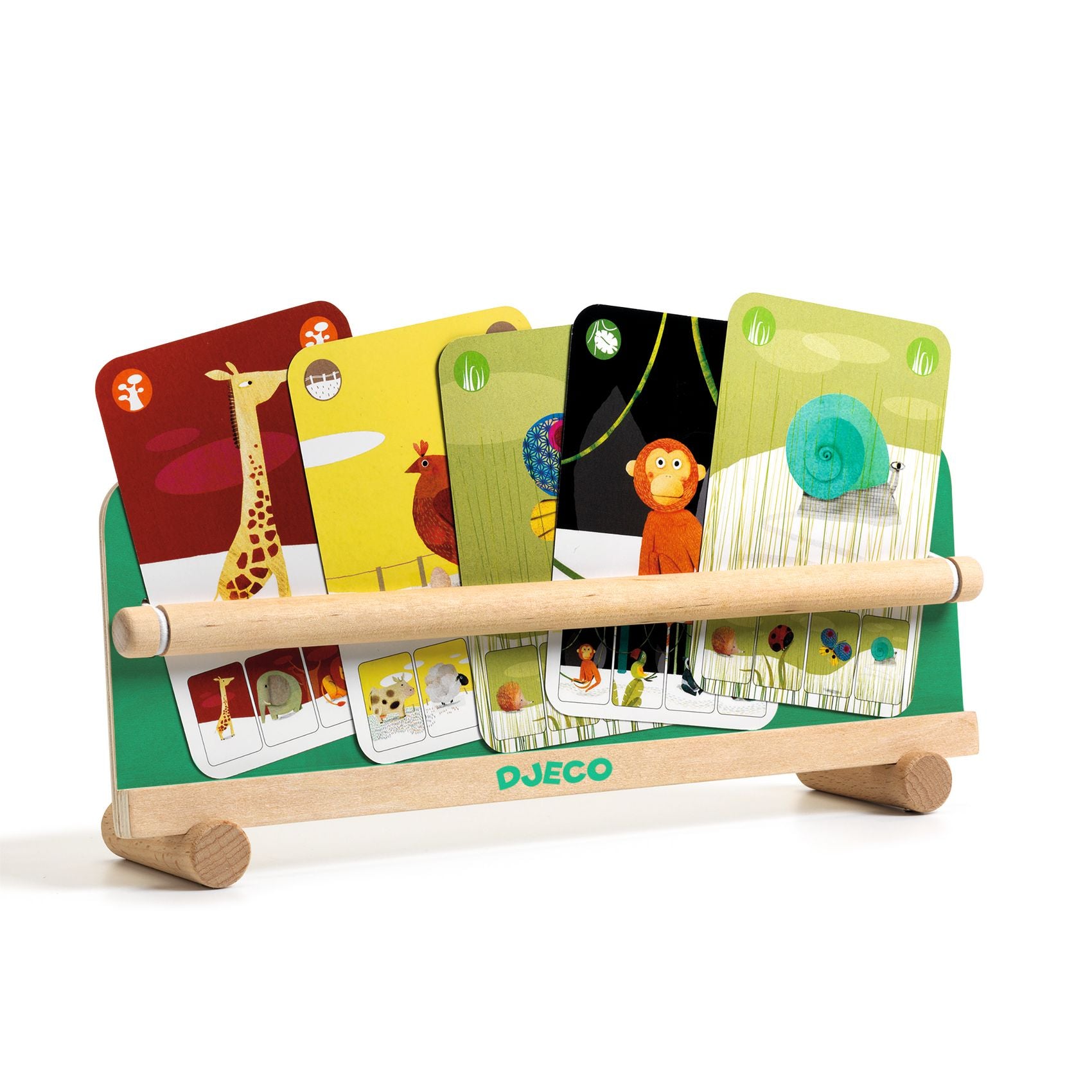 Wooden table card holder for children