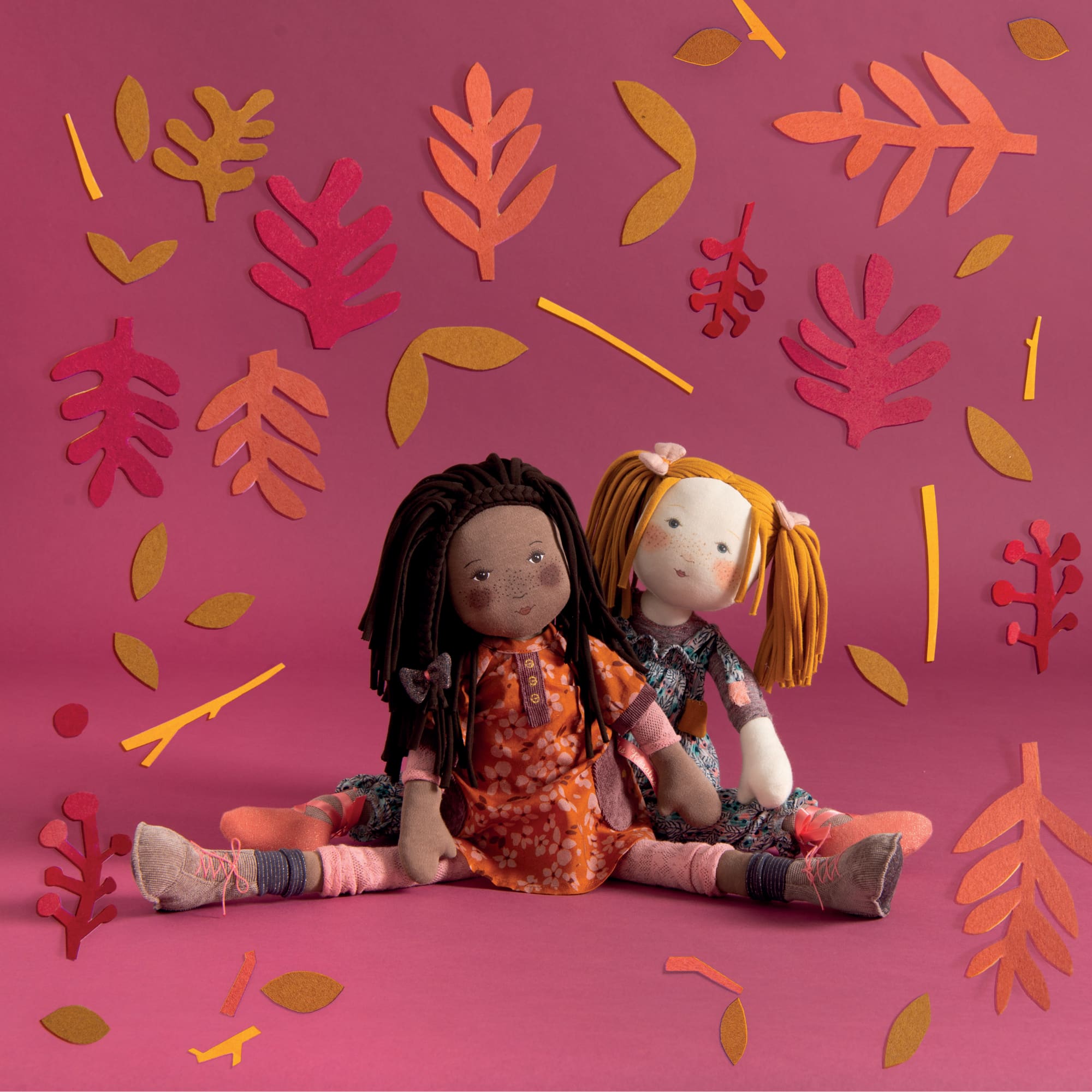 Moulin Roty | Bambola Morbida in Stoffa Violette Les Rosalies, 45cm 710525