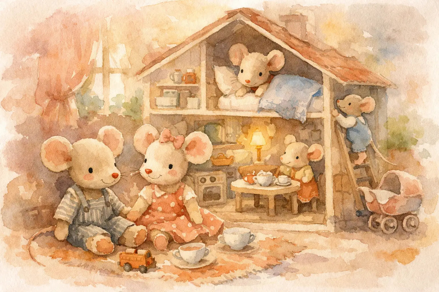 Topini Maileg e la loro casa delle bambole