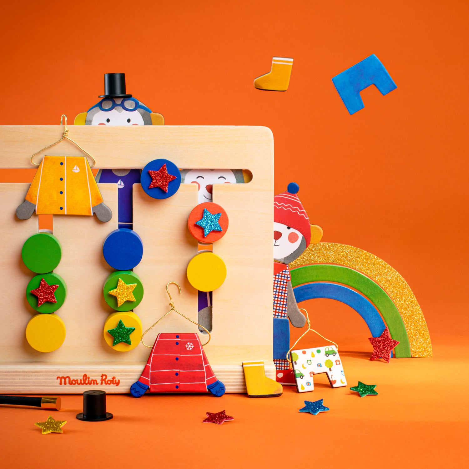 Collezione Popipop Moulin Roty - giochi montessori in cartone e legno per bambini