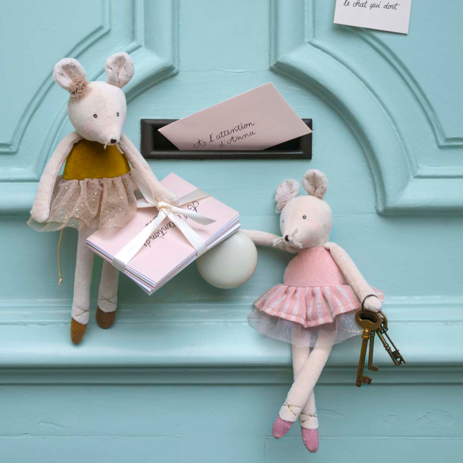 La petite école de danse di Moulin Roty | Collezione nascita, giochi e arredo cameretta bebè con cigni e topi rosa.