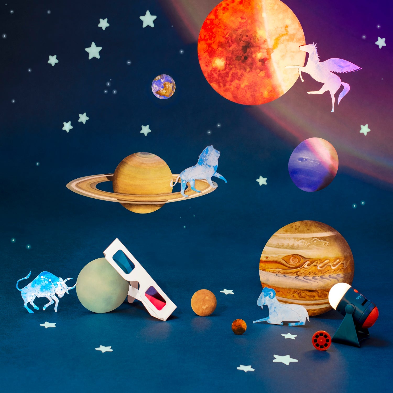 Storie della buonanotte e Ombre della sera di Moulin Roty, Giochi visivi da proiettare per inventare storie
