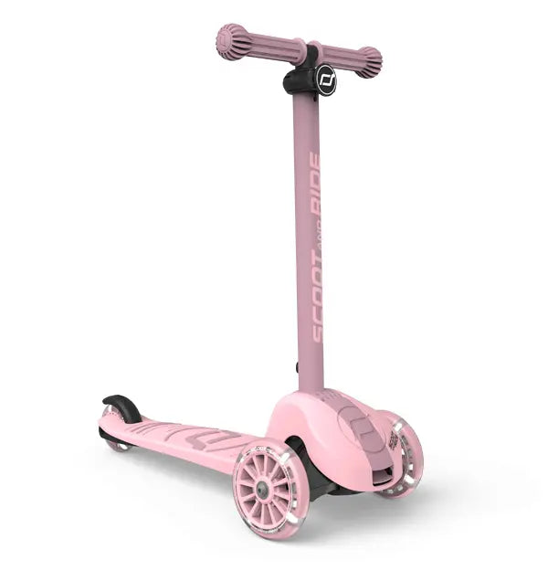 Highwaykick 3S Folding Scooter with Lights – Dual Steering System – Pink