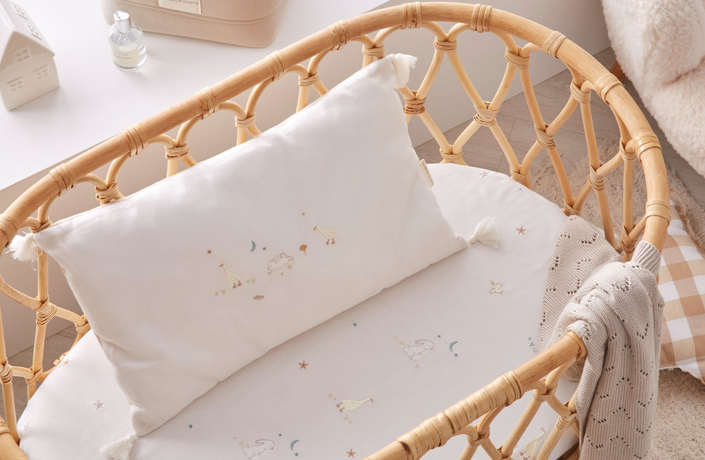 Fitted sheet bamboo cotton pram 40x80, Happy forest