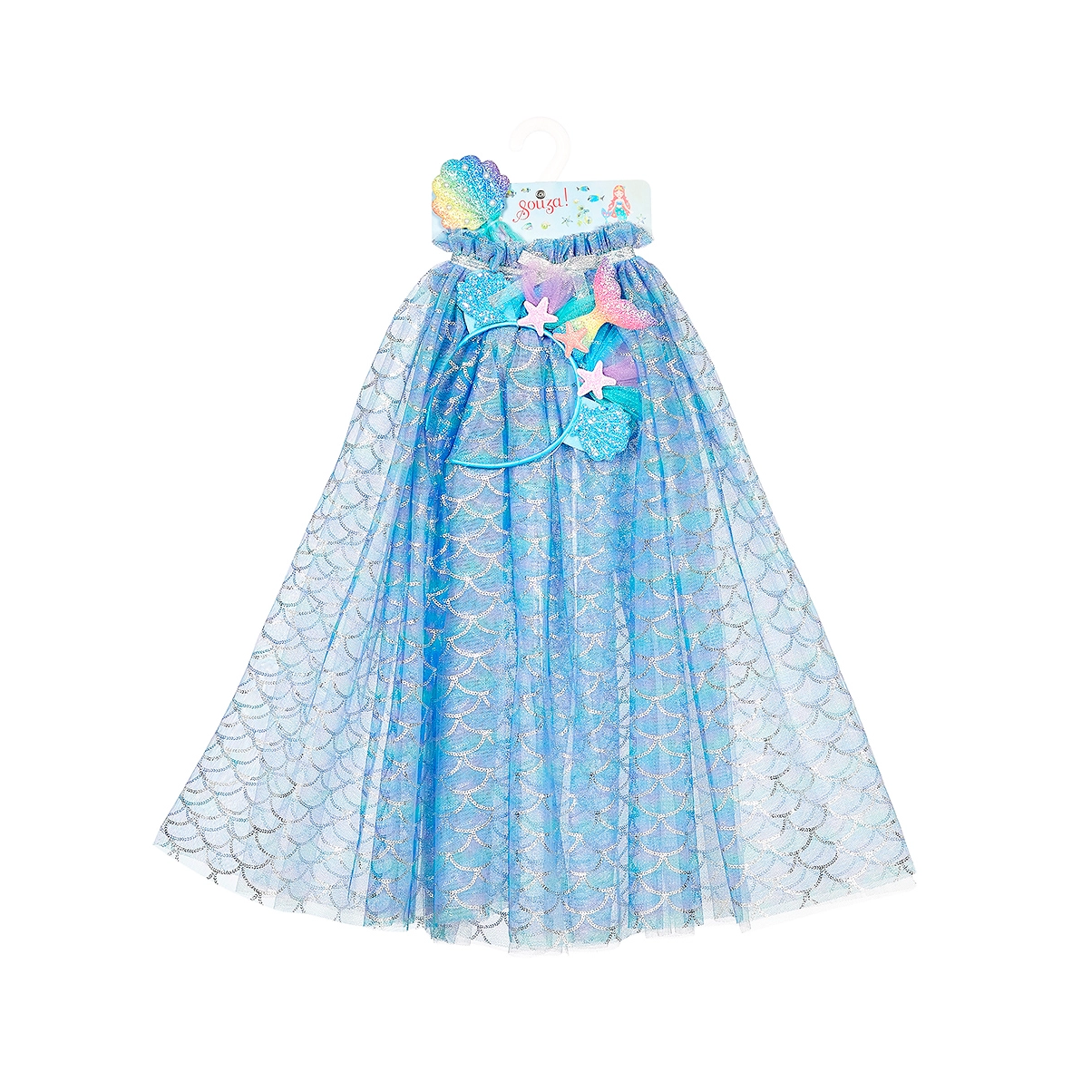 Marlya the Little Mermaid Cape with Tiara and Wand Set