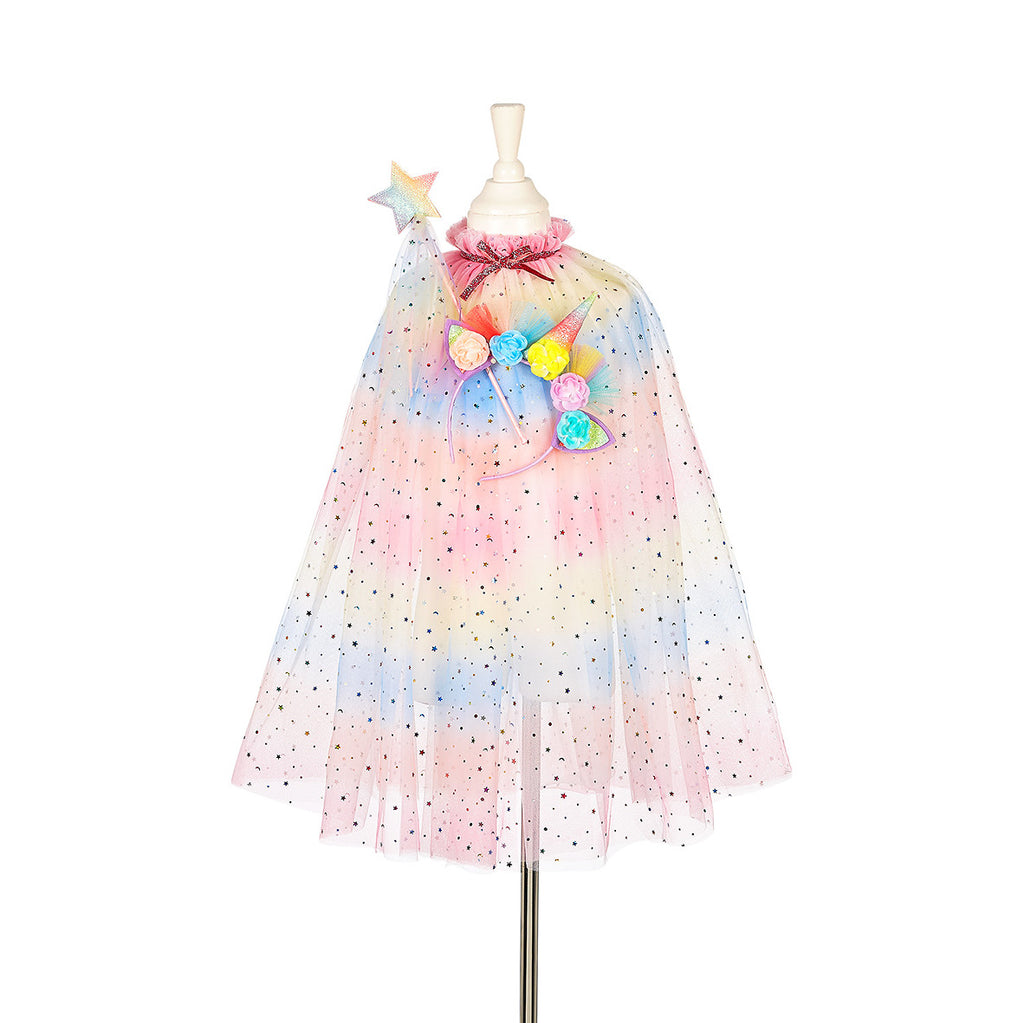 Unicorn cape, tiara and wand set