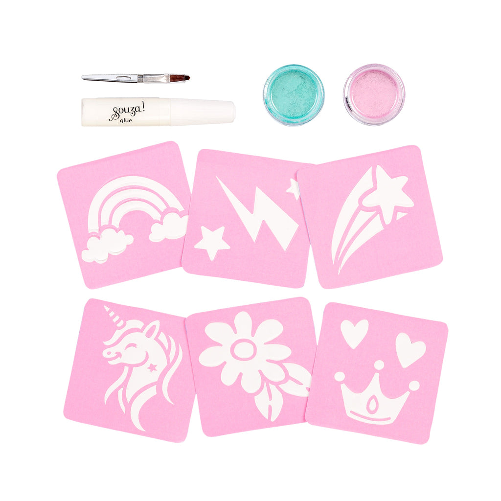 Set tatuaggi glitterati Unicorno