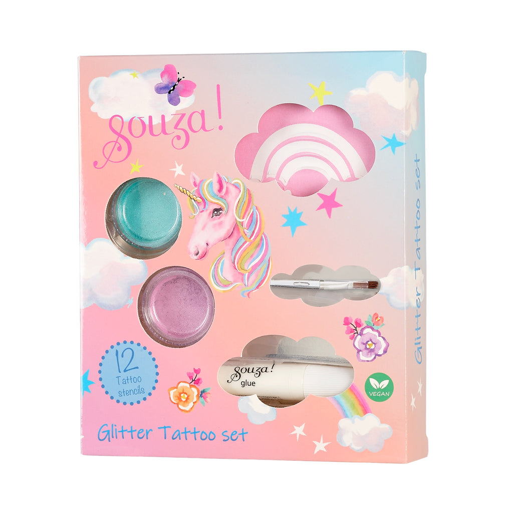 Set tatuaggi glitterati Unicorno