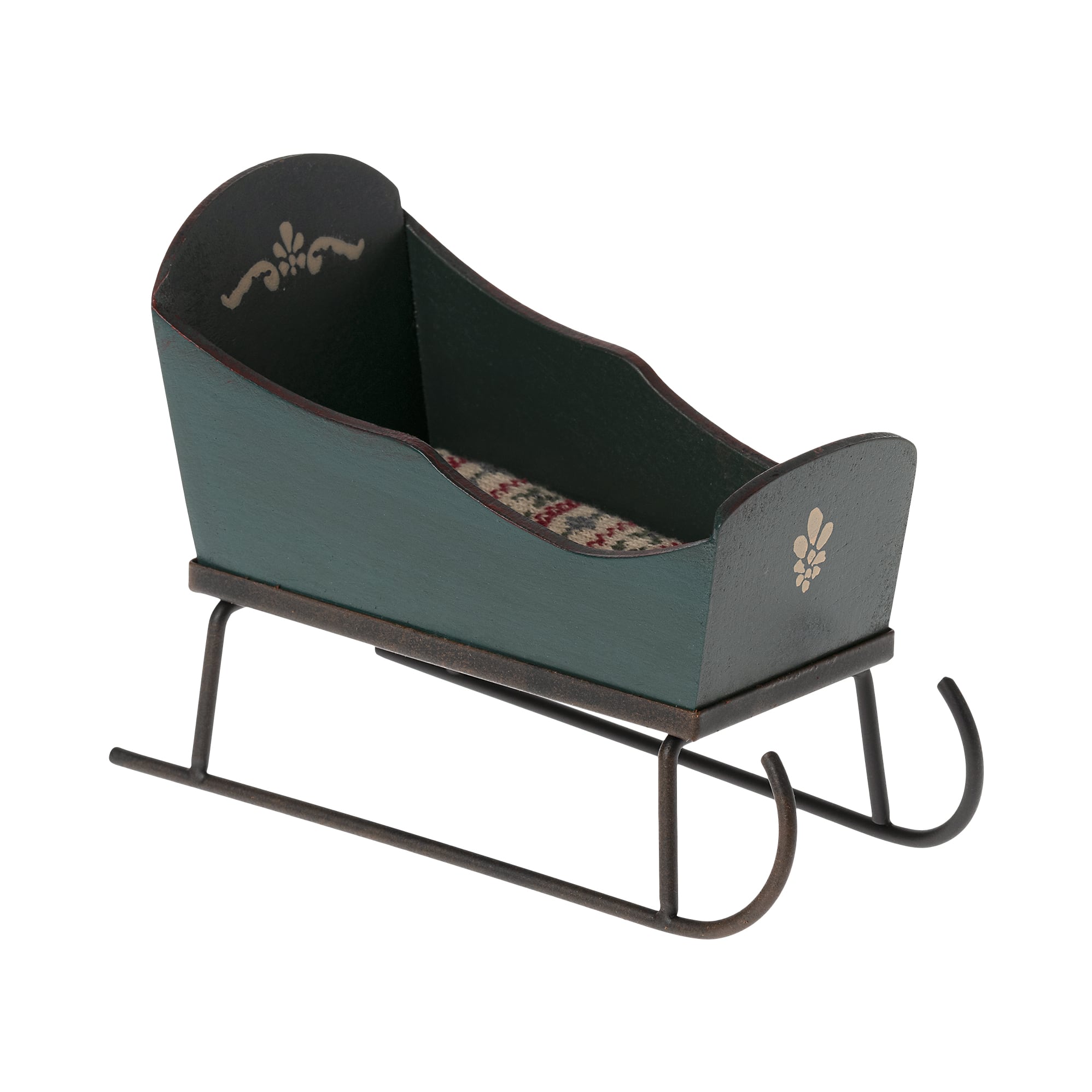 Maileg | Mini slitta per topini verde, Mouse