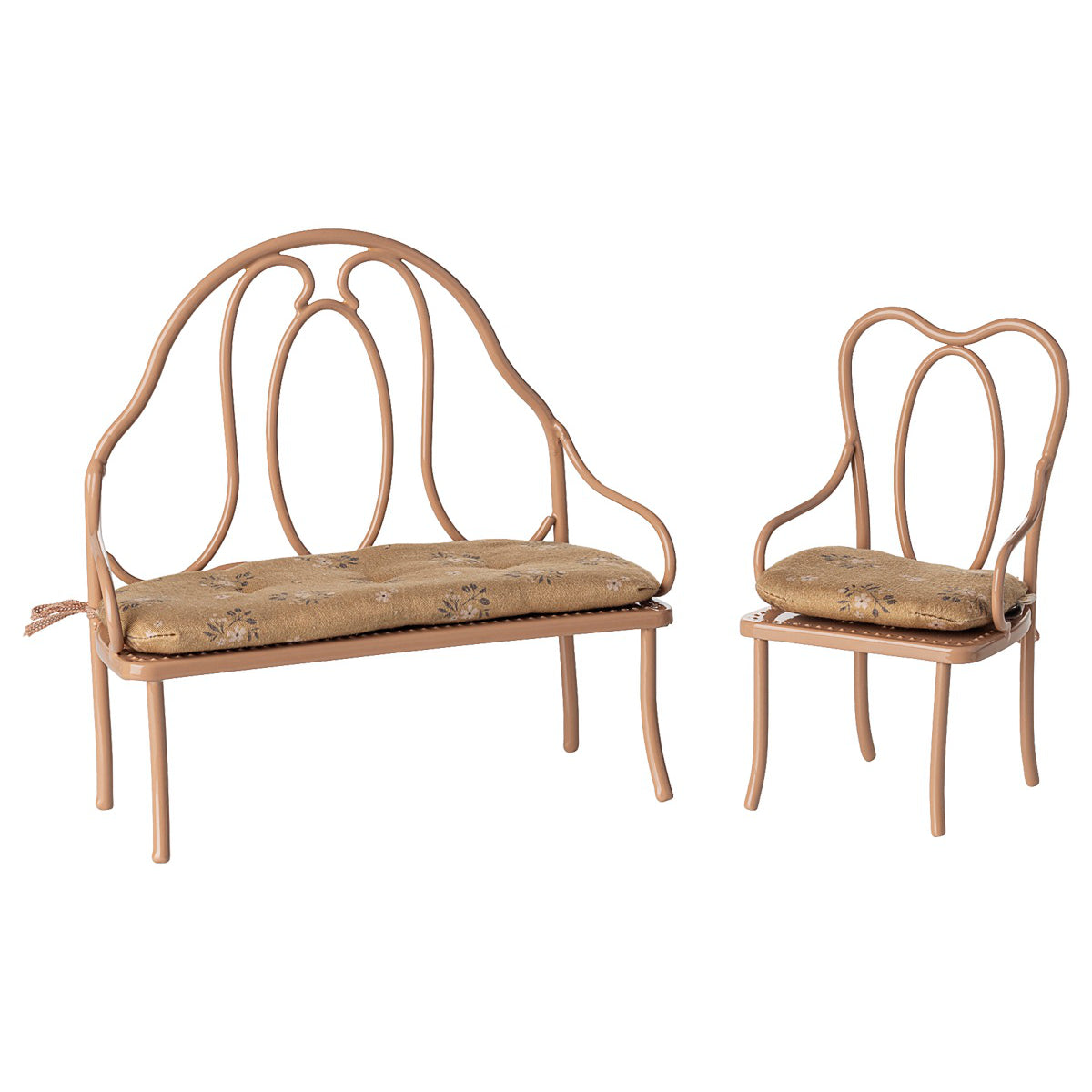 Sedia vintage in metallo in miniatura, Dark powder