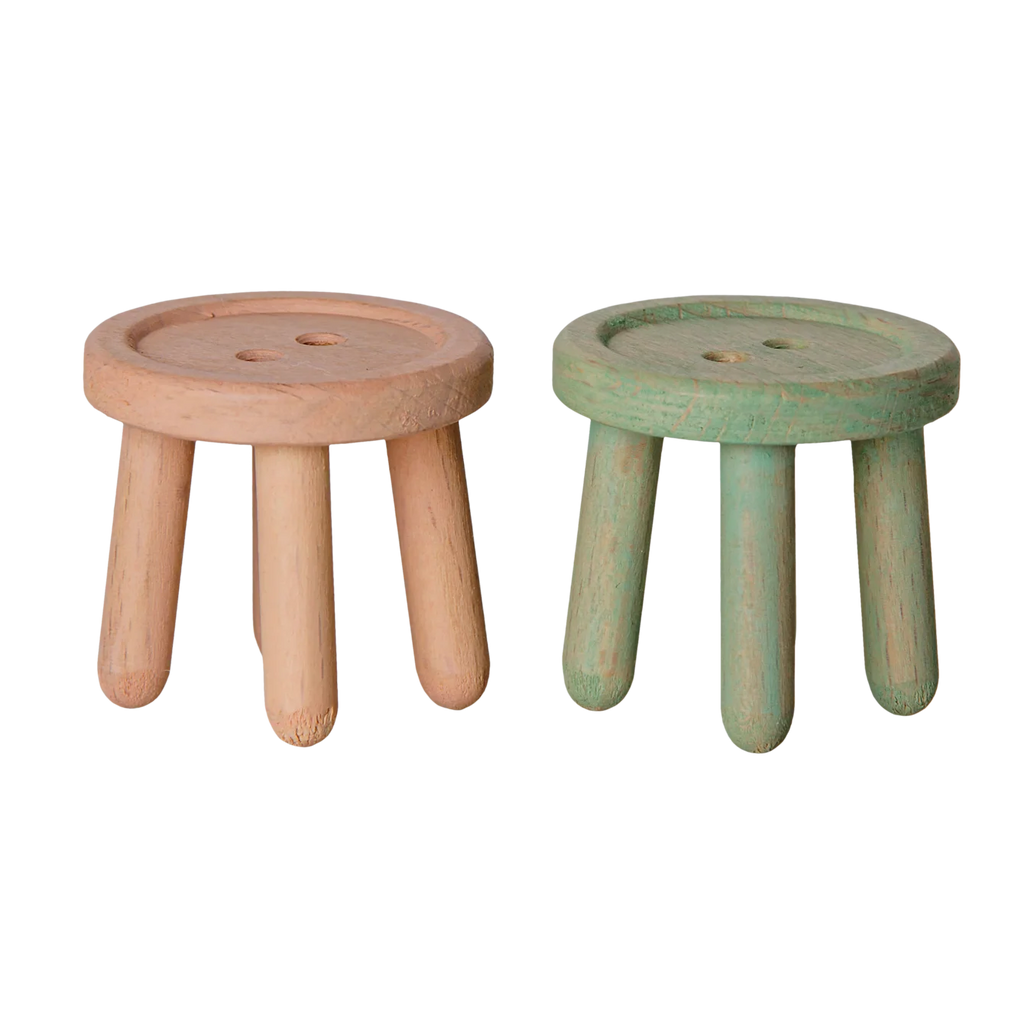 Set di sgabelli, Topo - Rosa chiaro/Menta chiaro