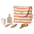 Toothbrush set in bag, Mouse - Coral stripe