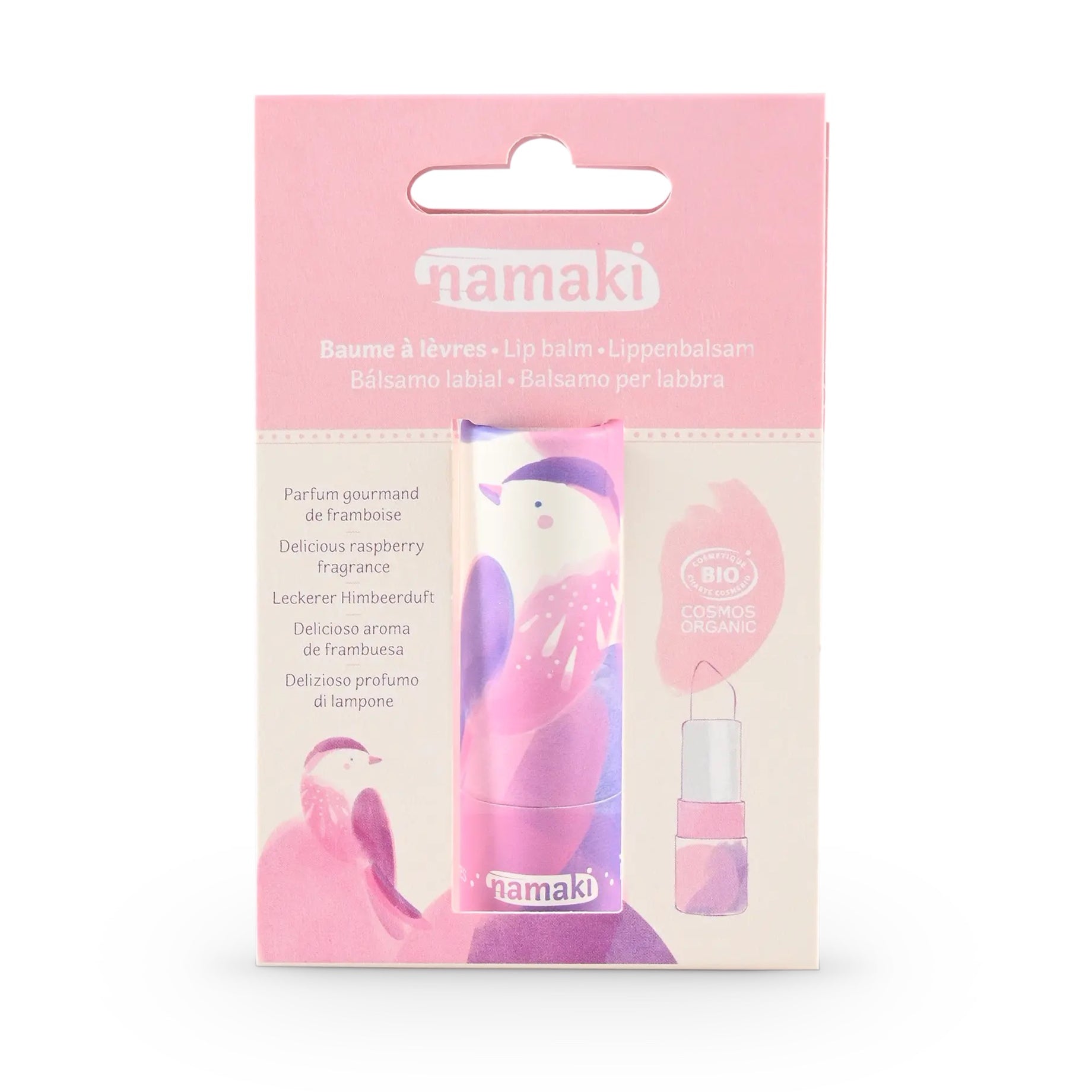 Balsamo labbra idratante bio, Rosa lampone