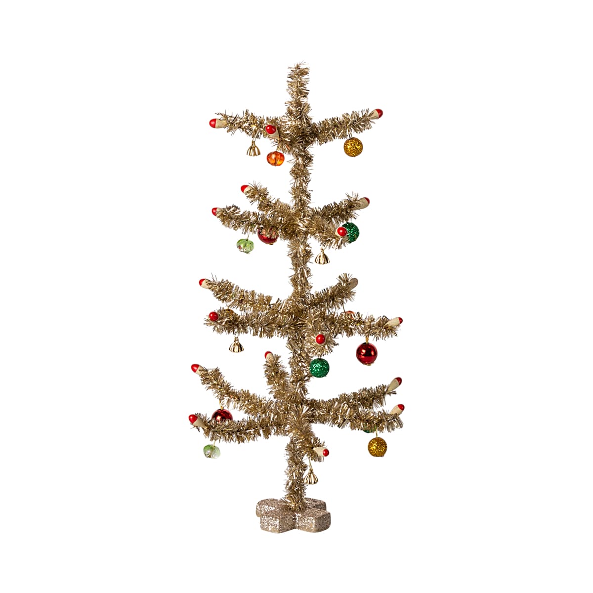 Gold Christmas Tree (25cm) Red and Green Decoration