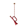 Metal Christmas Ornament, Trumpet - Red