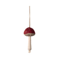 Fabric Christmas Ornament, Mushroom - Red