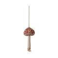 Fabric Christmas Ornament, Mushroom - Winter flower Red