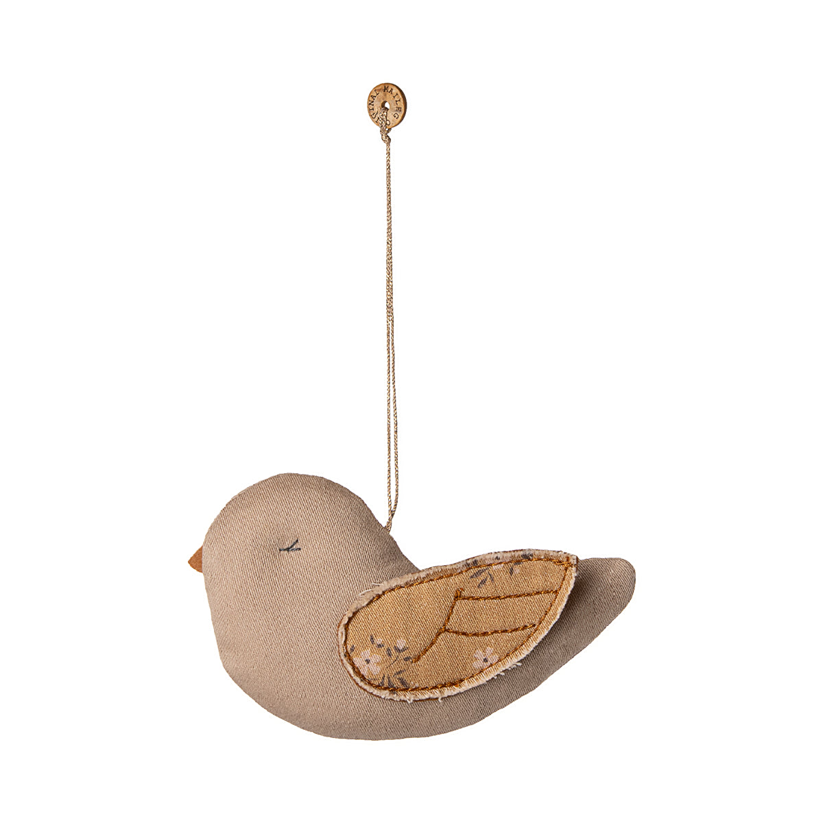 Fabric ornament, Bird - Mable - Latte