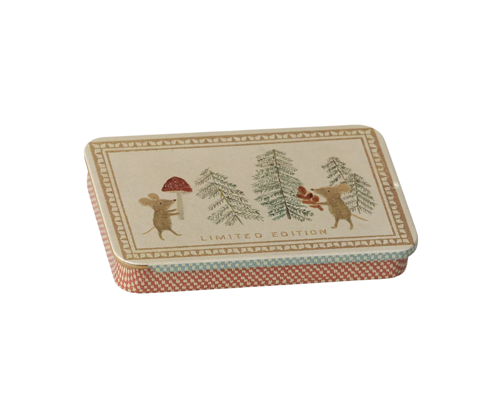 Boîte en métal coulissante, Souris de Noël