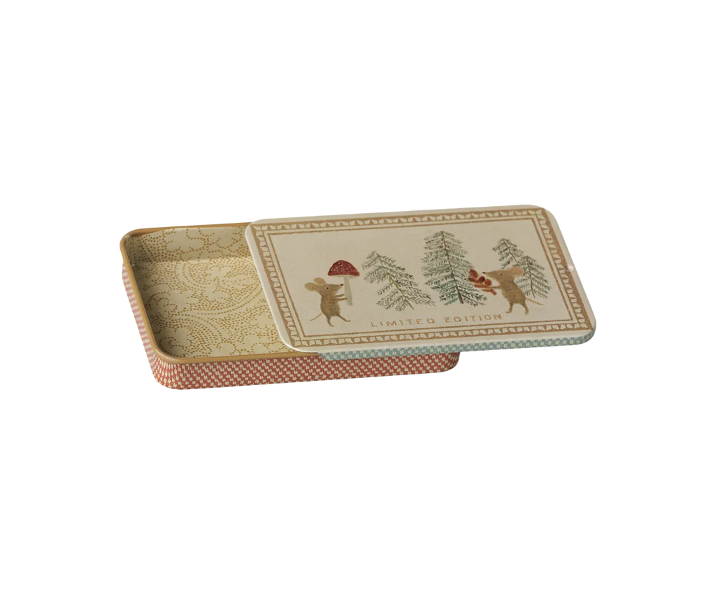 Boîte en métal coulissante, Souris de Noël