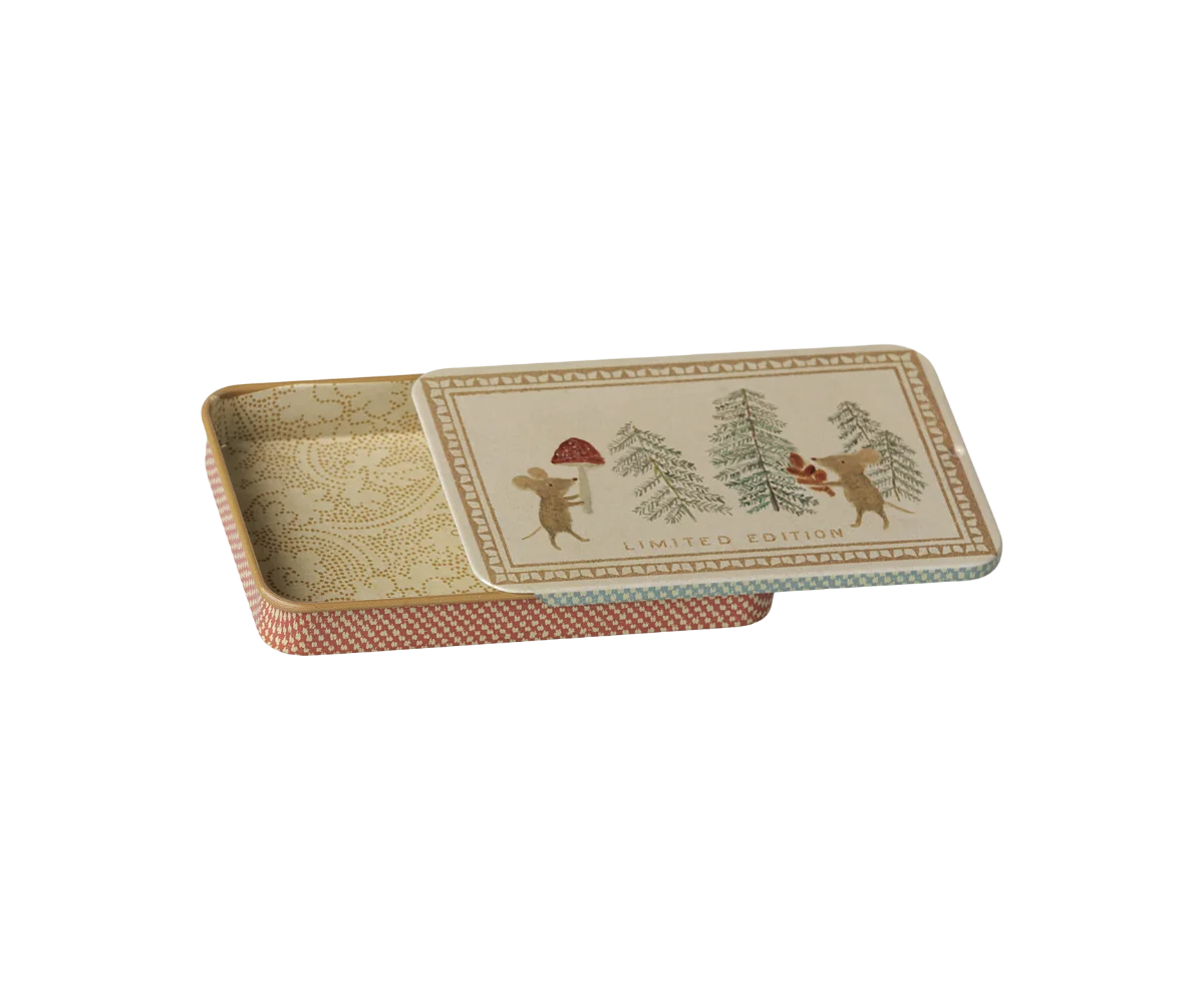 Boîte en métal coulissante, Souris de Noël